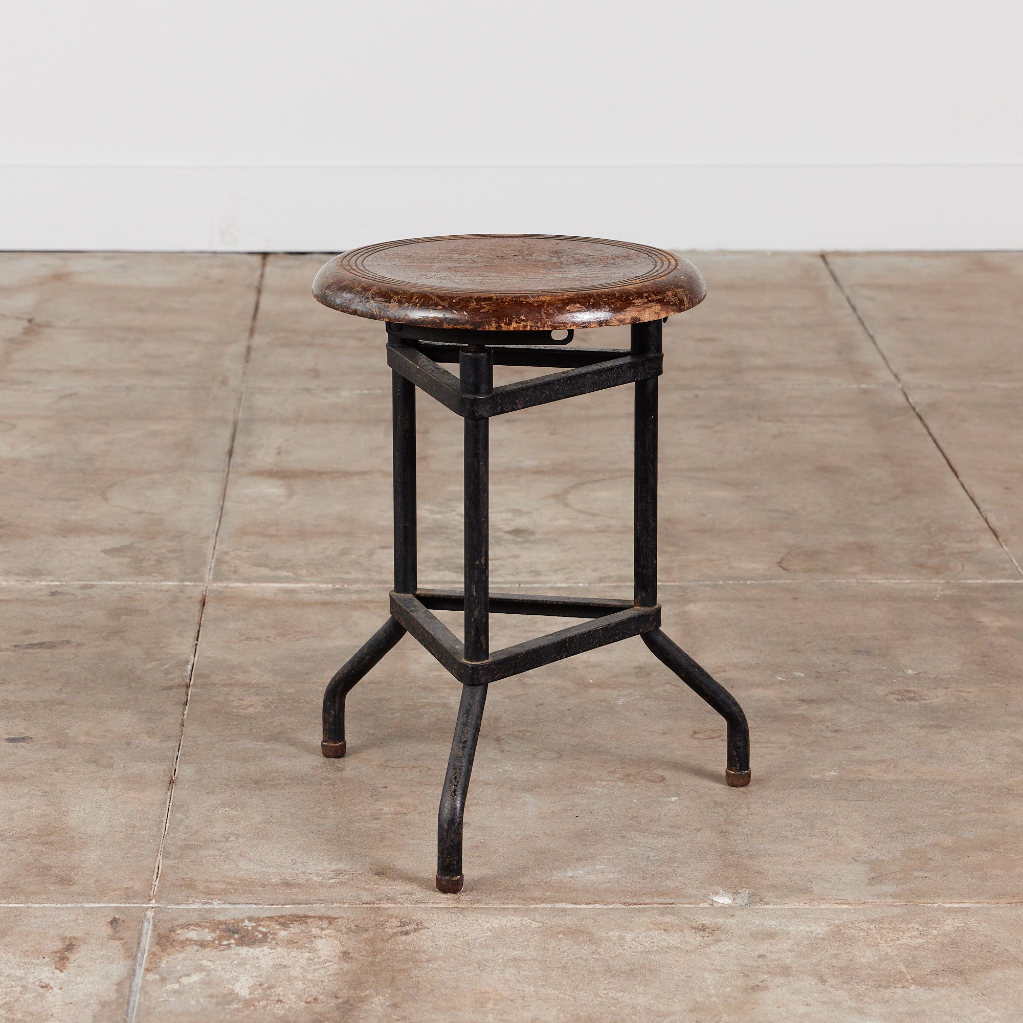 Adjustable Stool with Wood Seat by Campbell Corporation