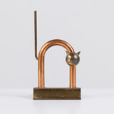 Walter Von Nessen Copper and Brass Cat Door Stop for Chase USA