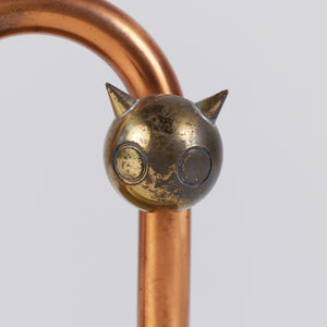 Walter Von Nessen Copper and Brass Cat Door Stop for Chase USA