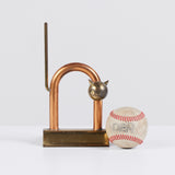 Walter Von Nessen Copper and Brass Cat Door Stop for Chase USA