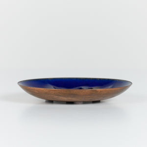 Copper Royal Blue Enameled Plate By Win Ng