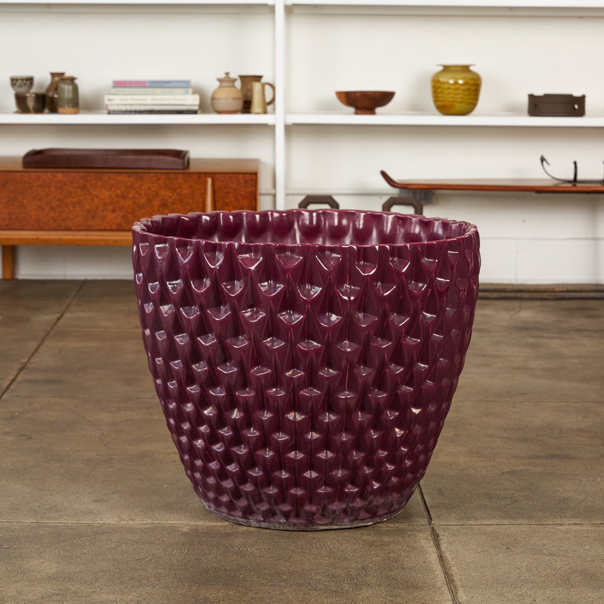 David Cressey Phoenix-1 Planter in Purple Glaze for Architectural Pottery