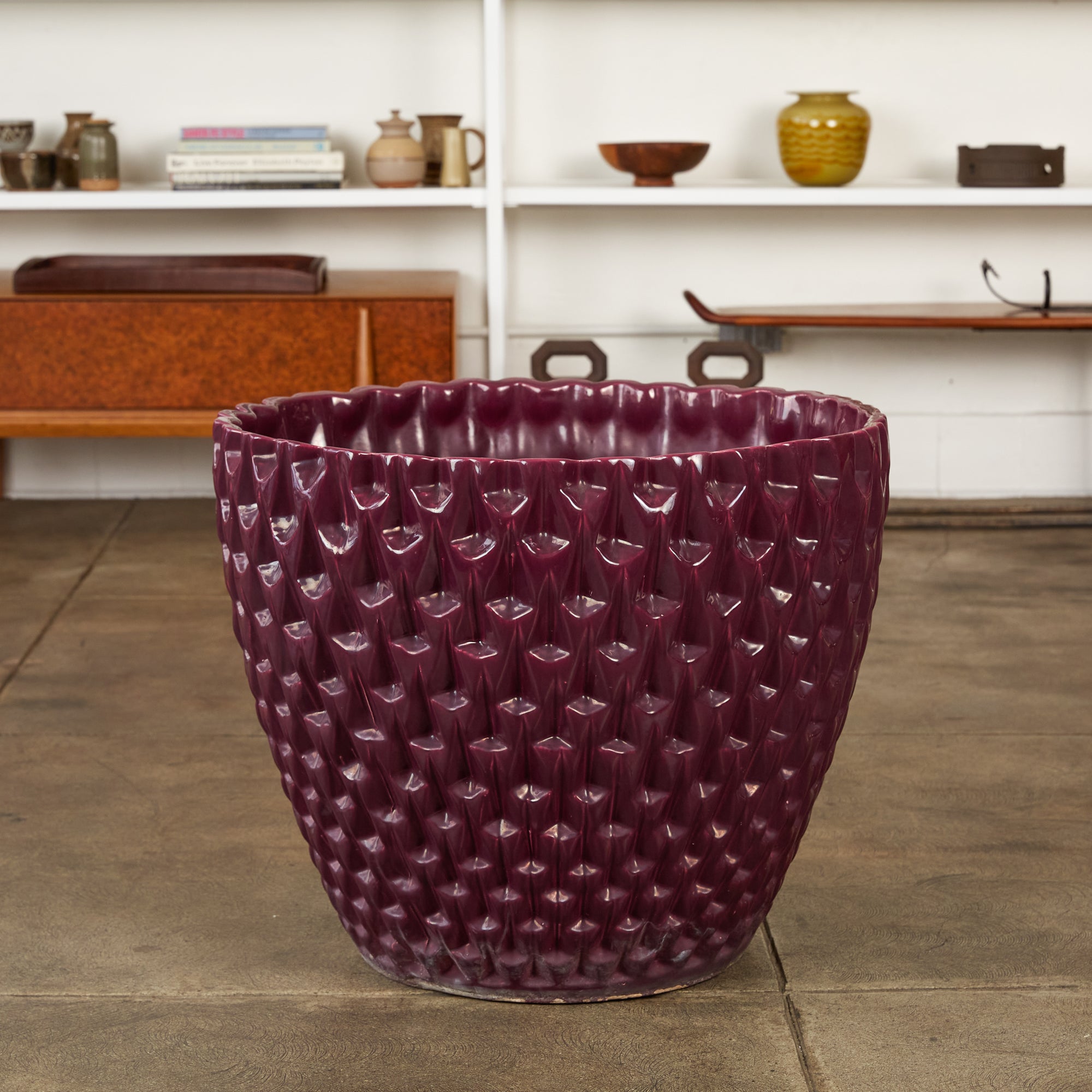 David Cressey Phoenix-1 Planter in Purple Glaze for Architectural Pottery