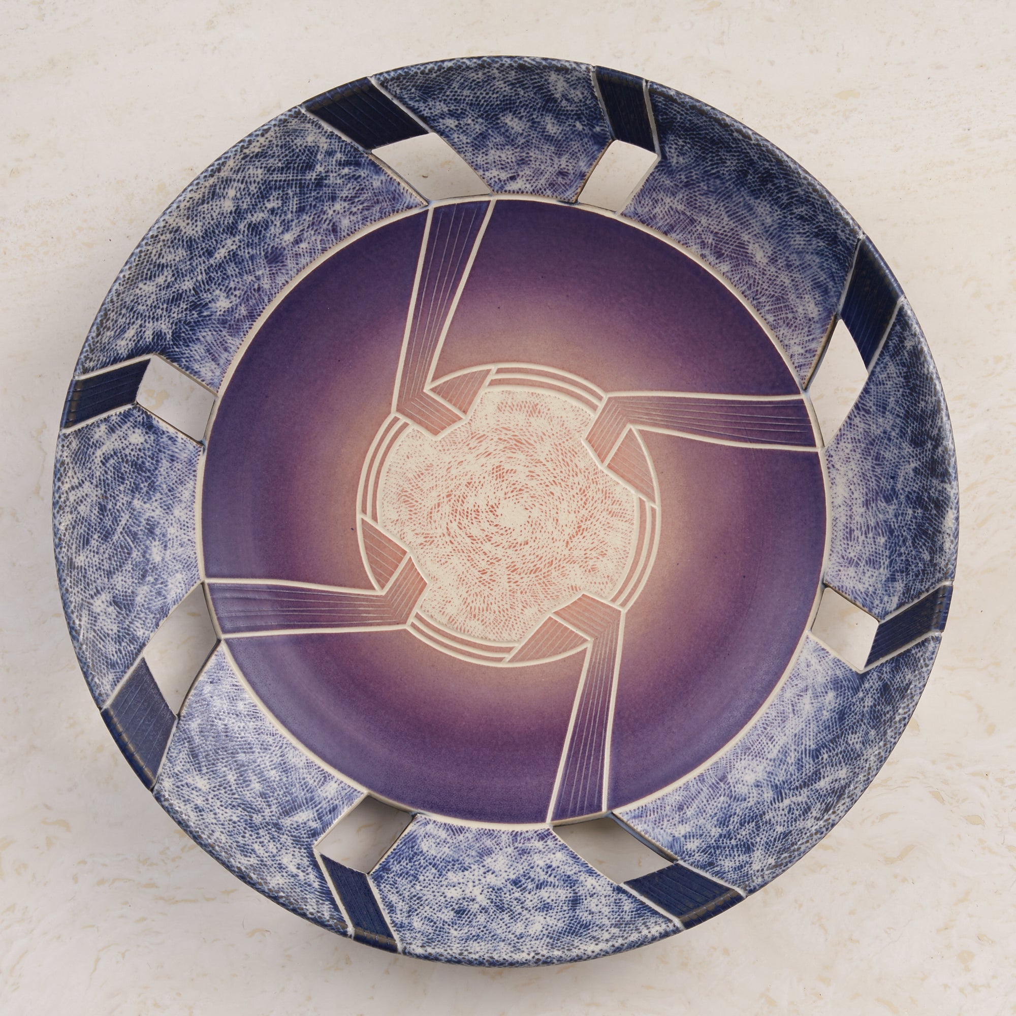 Wayne Bates Postmodern Decorative Ceramic Charger