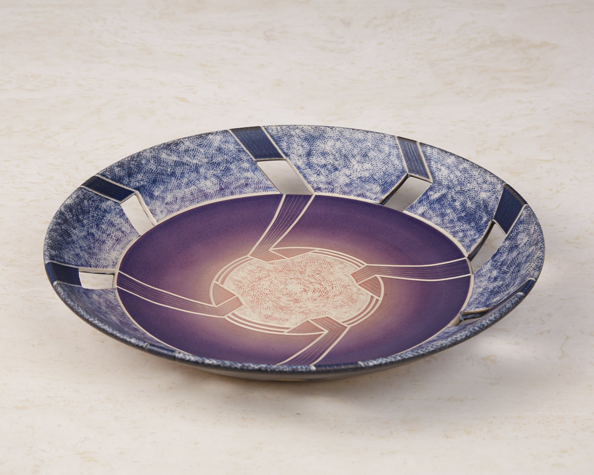 Wayne Bates Postmodern Decorative Ceramic Charger
