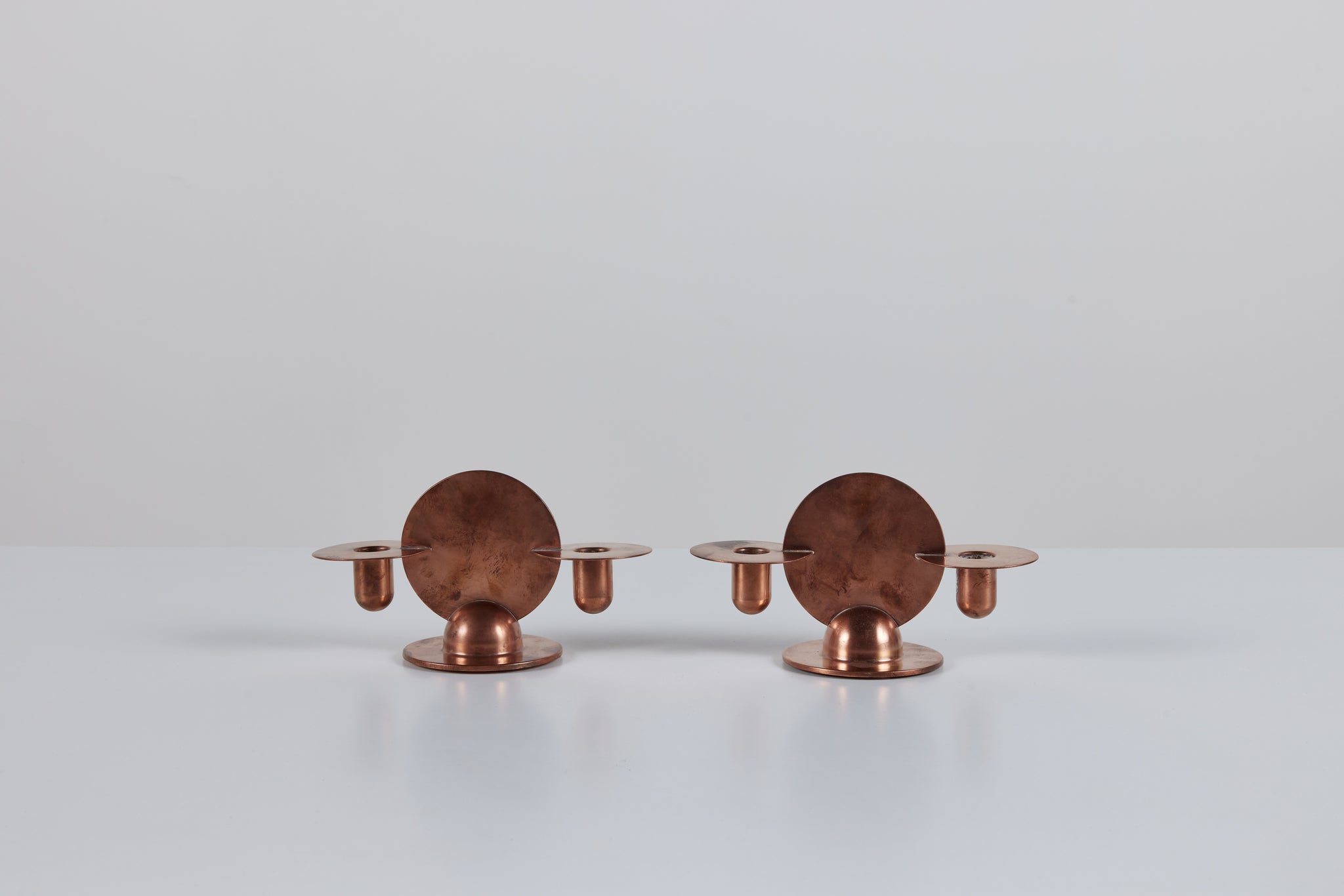 Pair of Copper Candlestick Holders by Ruth Gerth for Chase