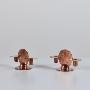 Pair of Copper Candlestick Holders by Ruth Gerth for Chase