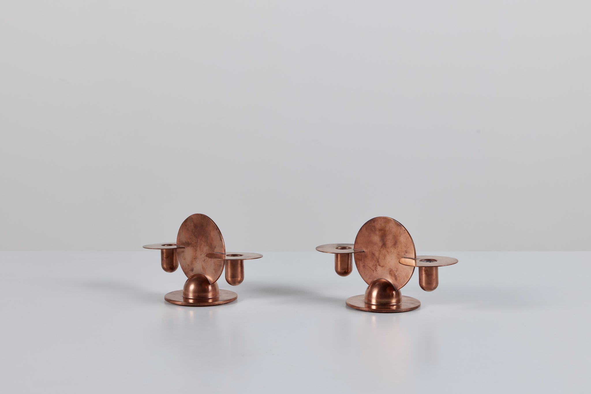 Pair of Copper Candlestick Holders by Ruth Gerth for Chase