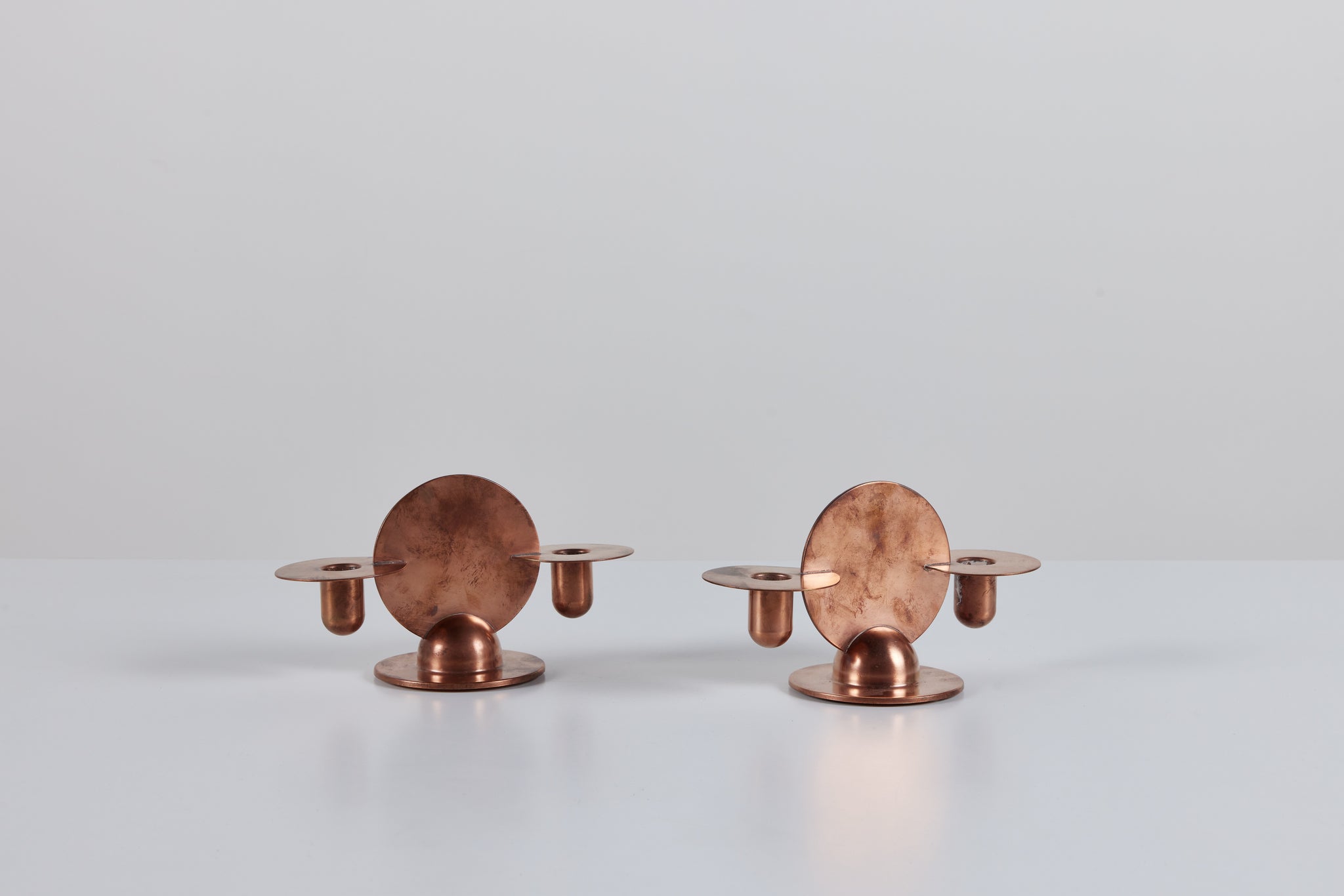 Pair of Copper Candlestick Holders by Ruth Gerth for Chase