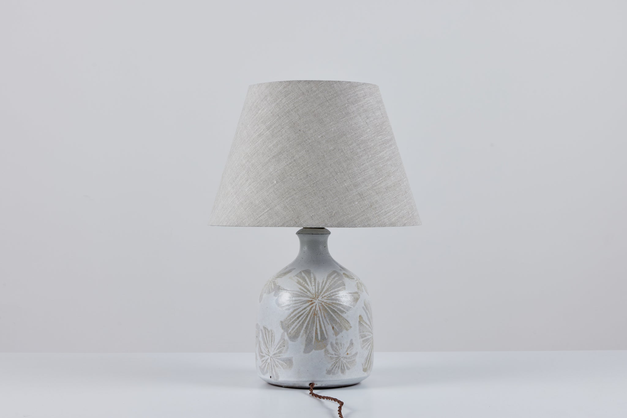 David Cressey Floral Ceramic Glazed Lamp