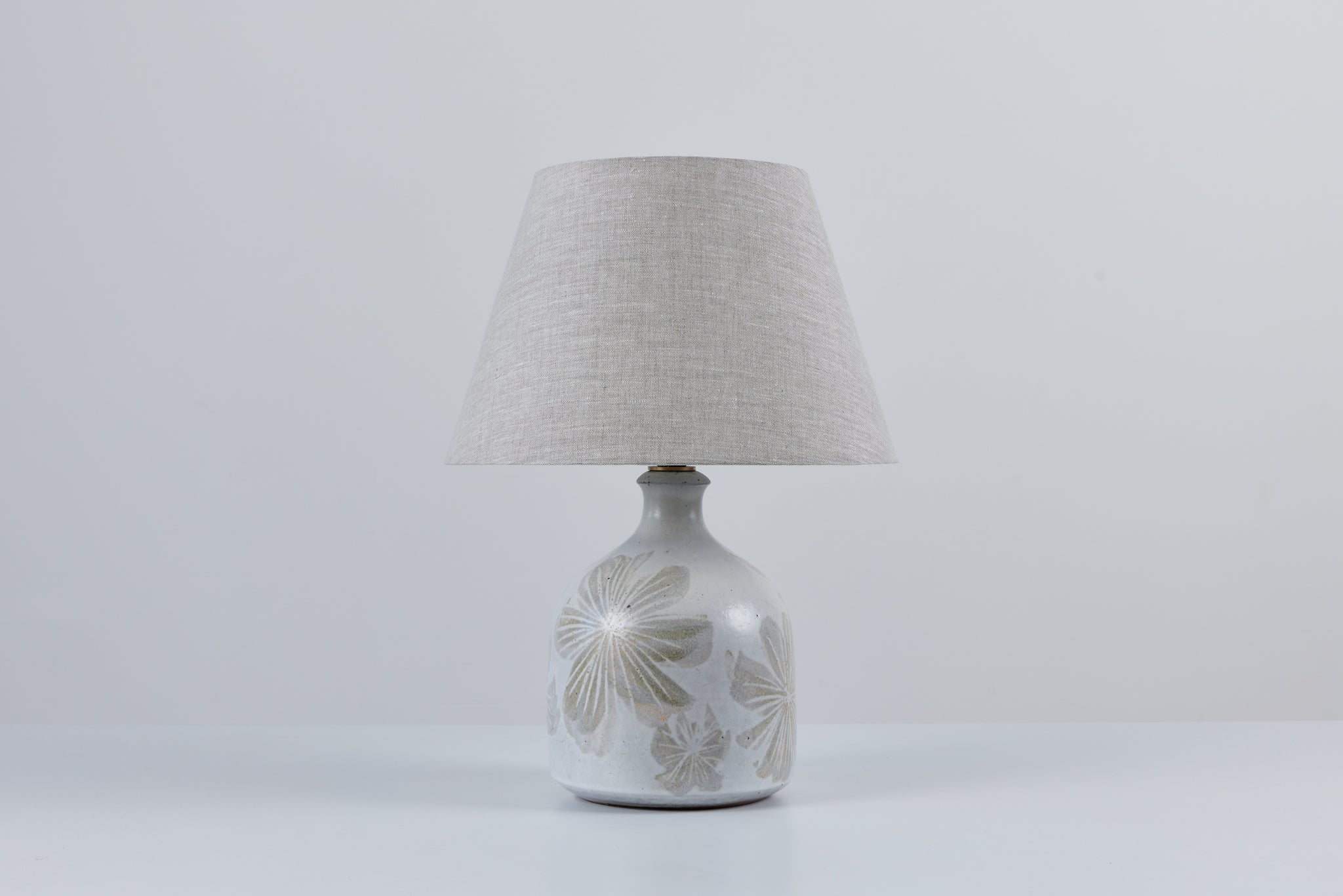David Cressey Floral Ceramic Glazed Lamp