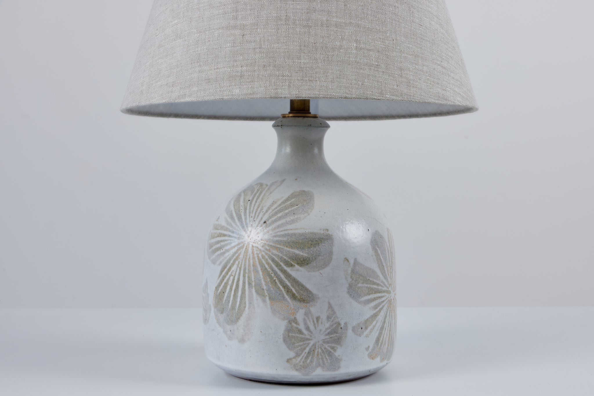 David Cressey Floral Ceramic Glazed Lamp