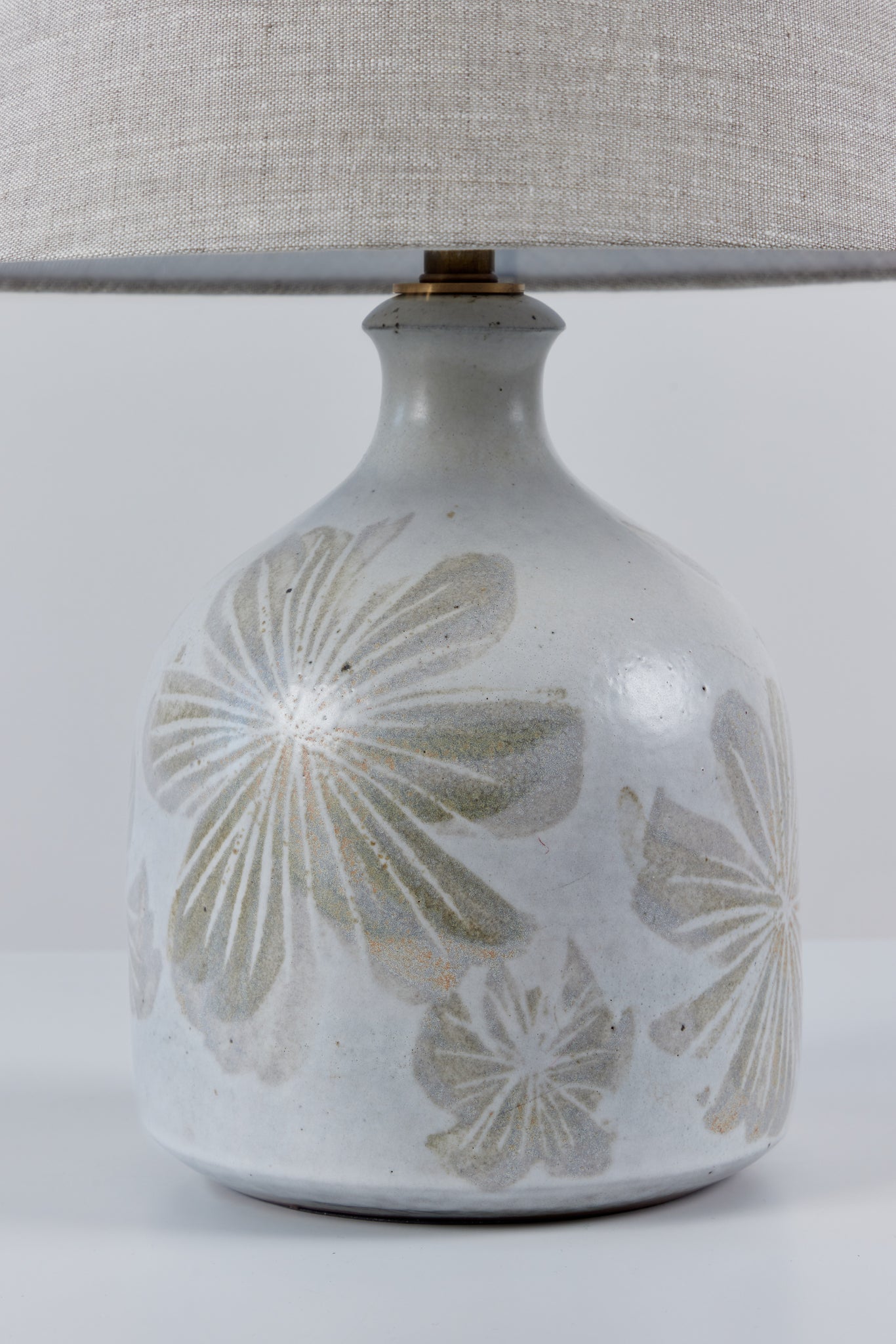 David Cressey Floral Ceramic Glazed Lamp