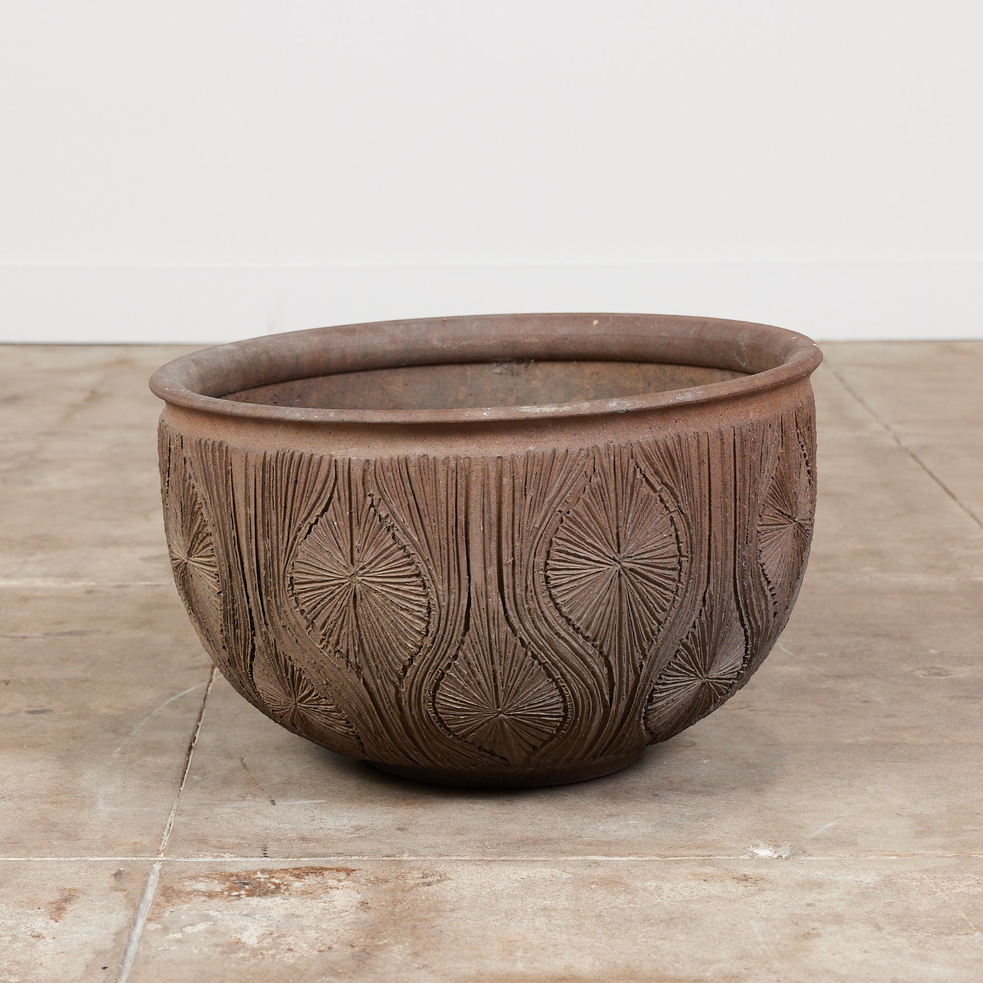 David Cressey & Robert Maxwell “Teardrop Sunburst” Bowl Planter with Street Art for Earthgender