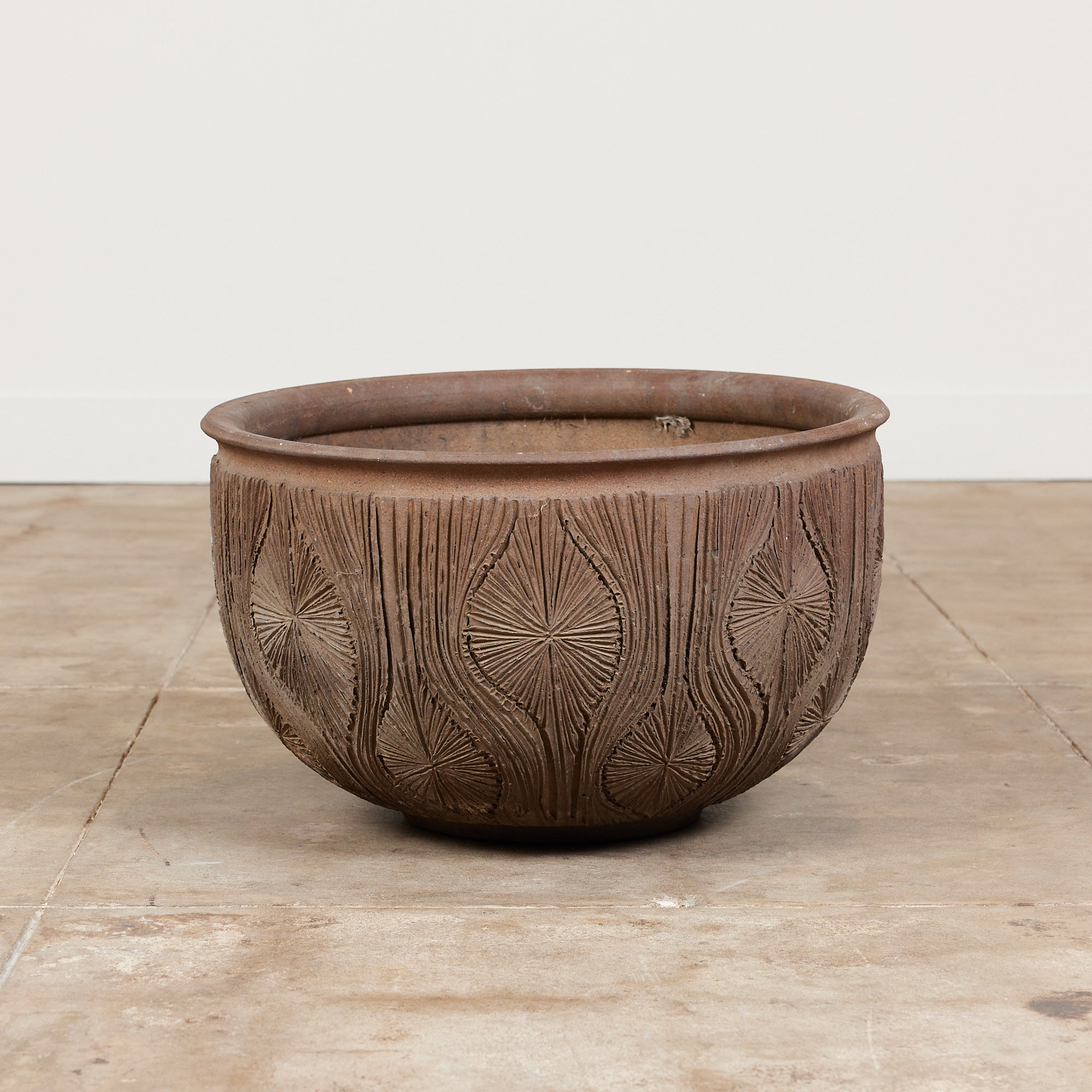 David Cressey & Robert Maxwell “Teardrop Sunburst” Bowl Planter with Street Art for Earthgender