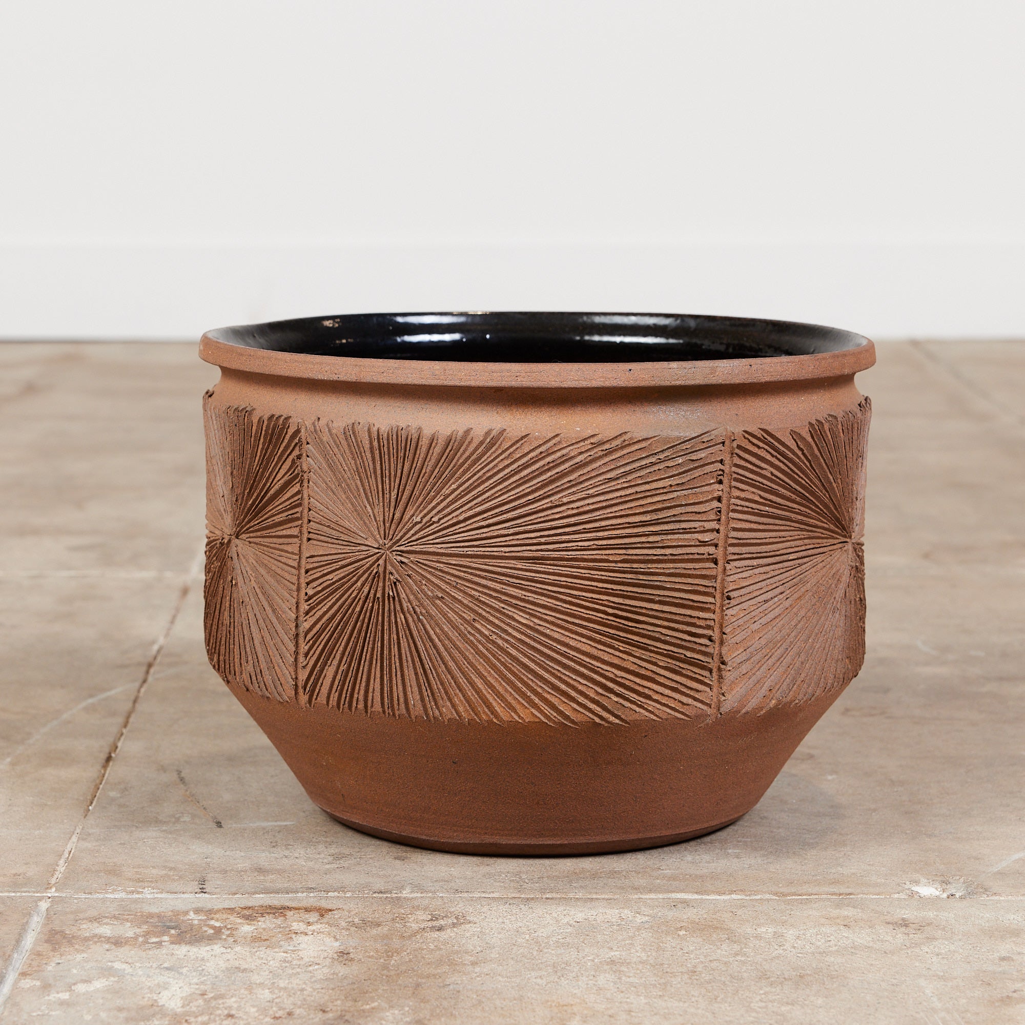 David Cressey and Robert Maxwell "Sunburst" Bowl Planter with Black Glazed Interior for Earthgender