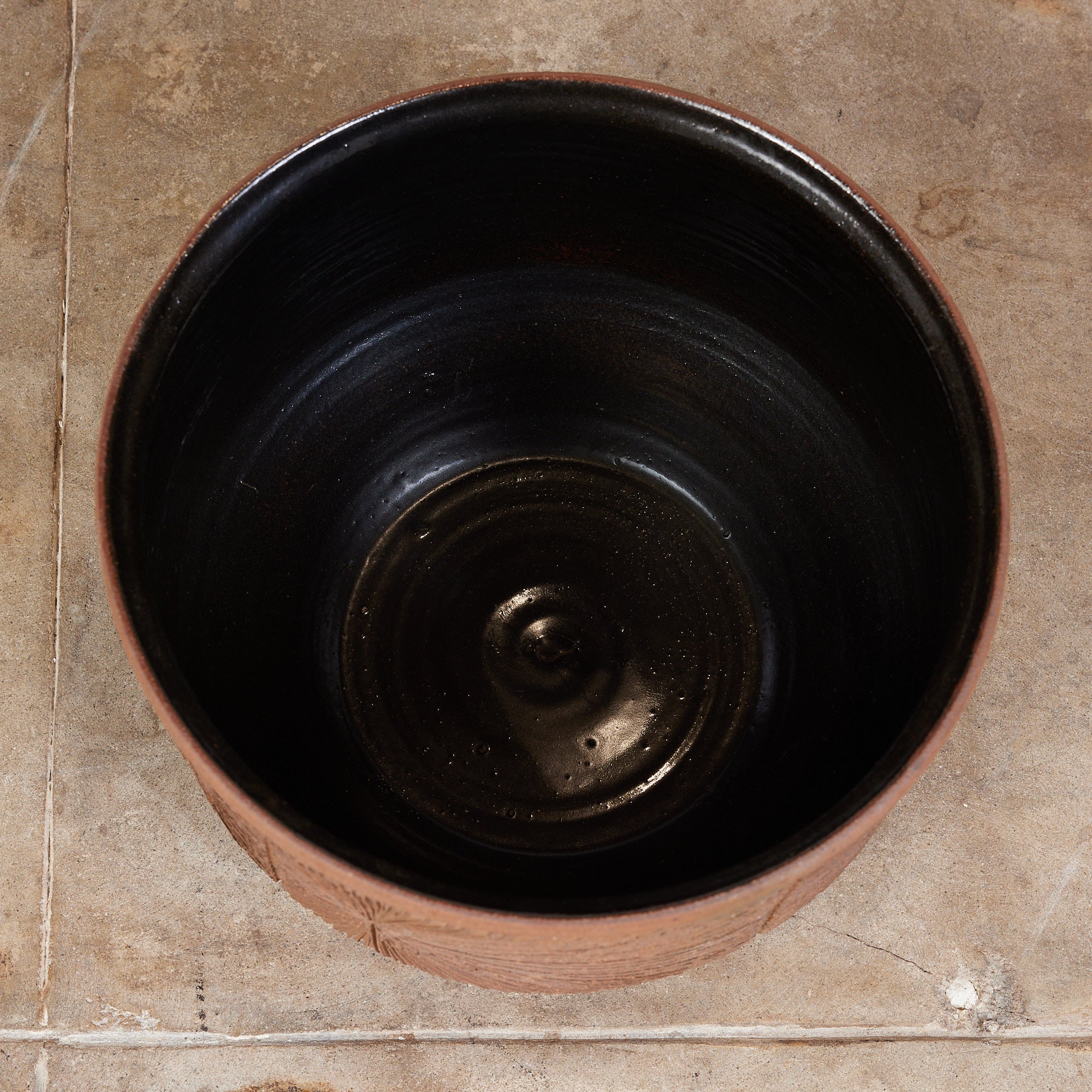 David Cressey and Robert Maxwell "Sunburst" Bowl Planter with Black Glazed Interior for Earthgender