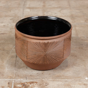 David Cressey and Robert Maxwell "Sunburst" Bowl Planter with Black Glazed Interior for Earthgender