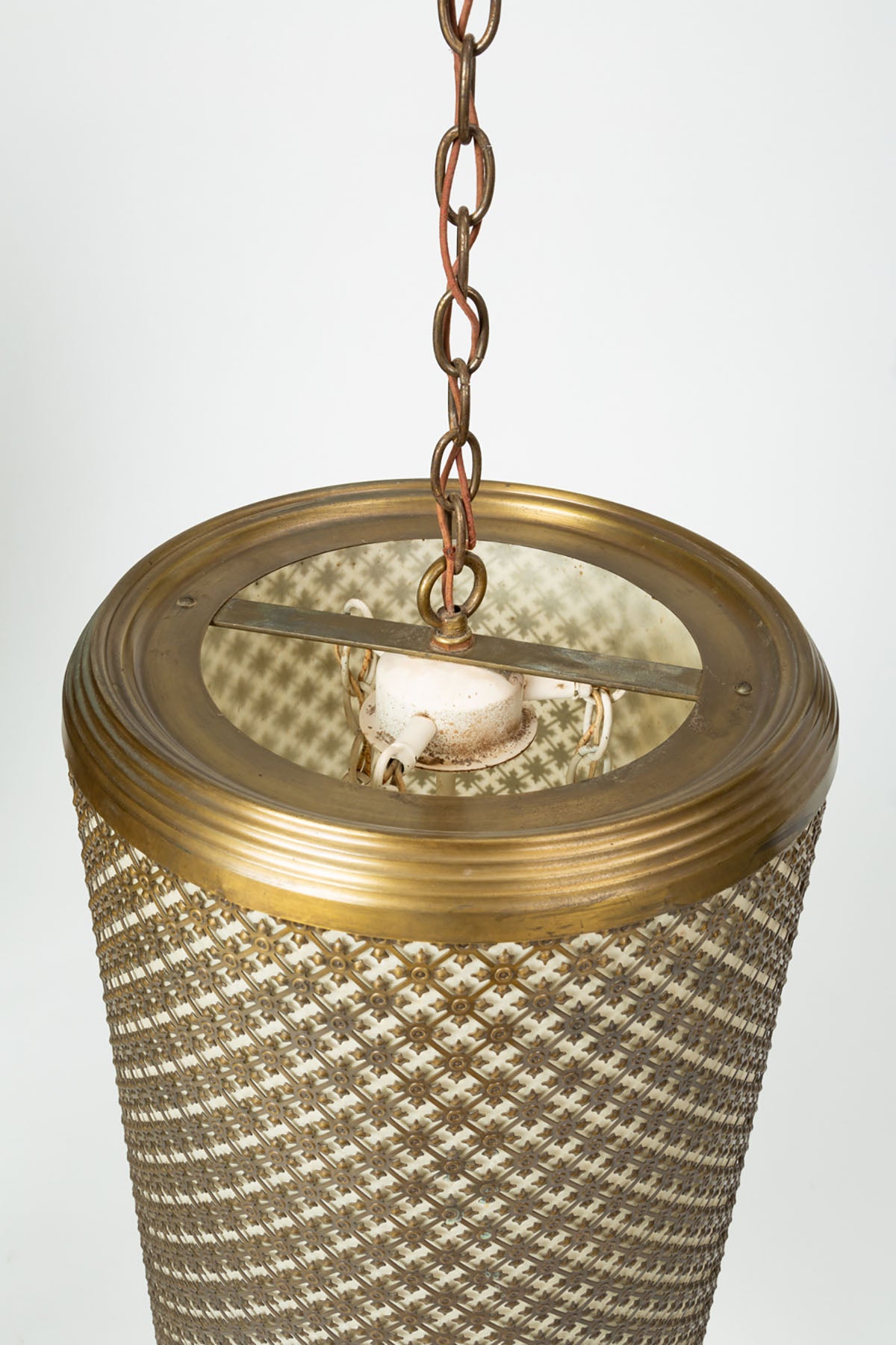 Feldman Company Metal Grated Pendant Light Fixture