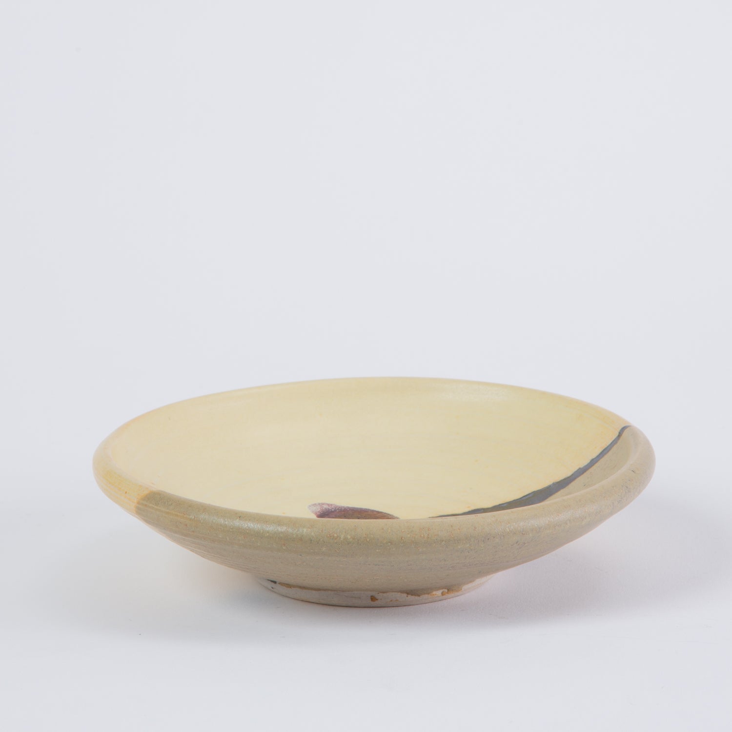 Otto Heino Small Ceramic Dish with Yellow Glaze