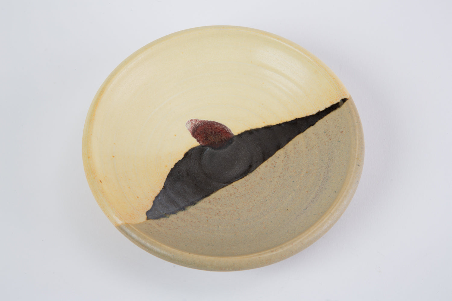 Otto Heino Small Ceramic Dish with Yellow Glaze