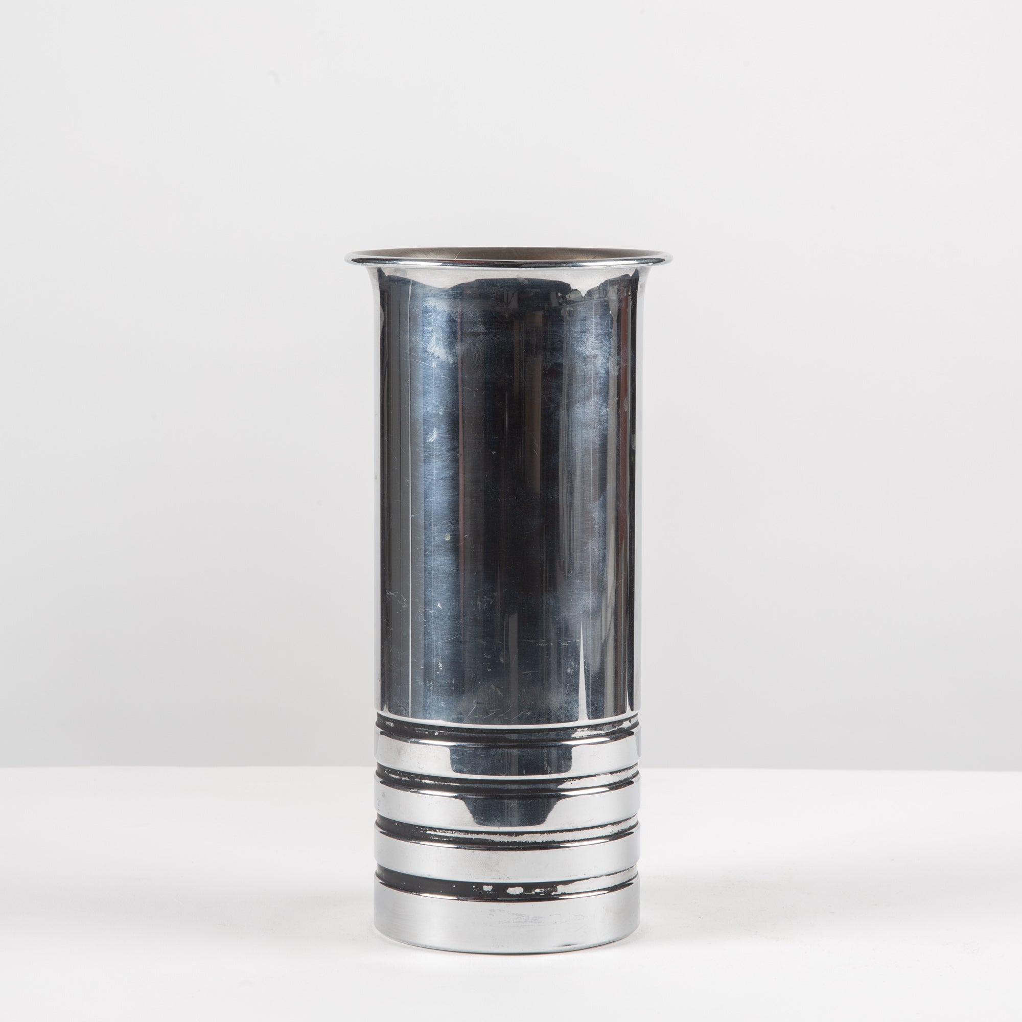 ON HOLD ** Chrome Vase by Walter von Nessen for Chase USA