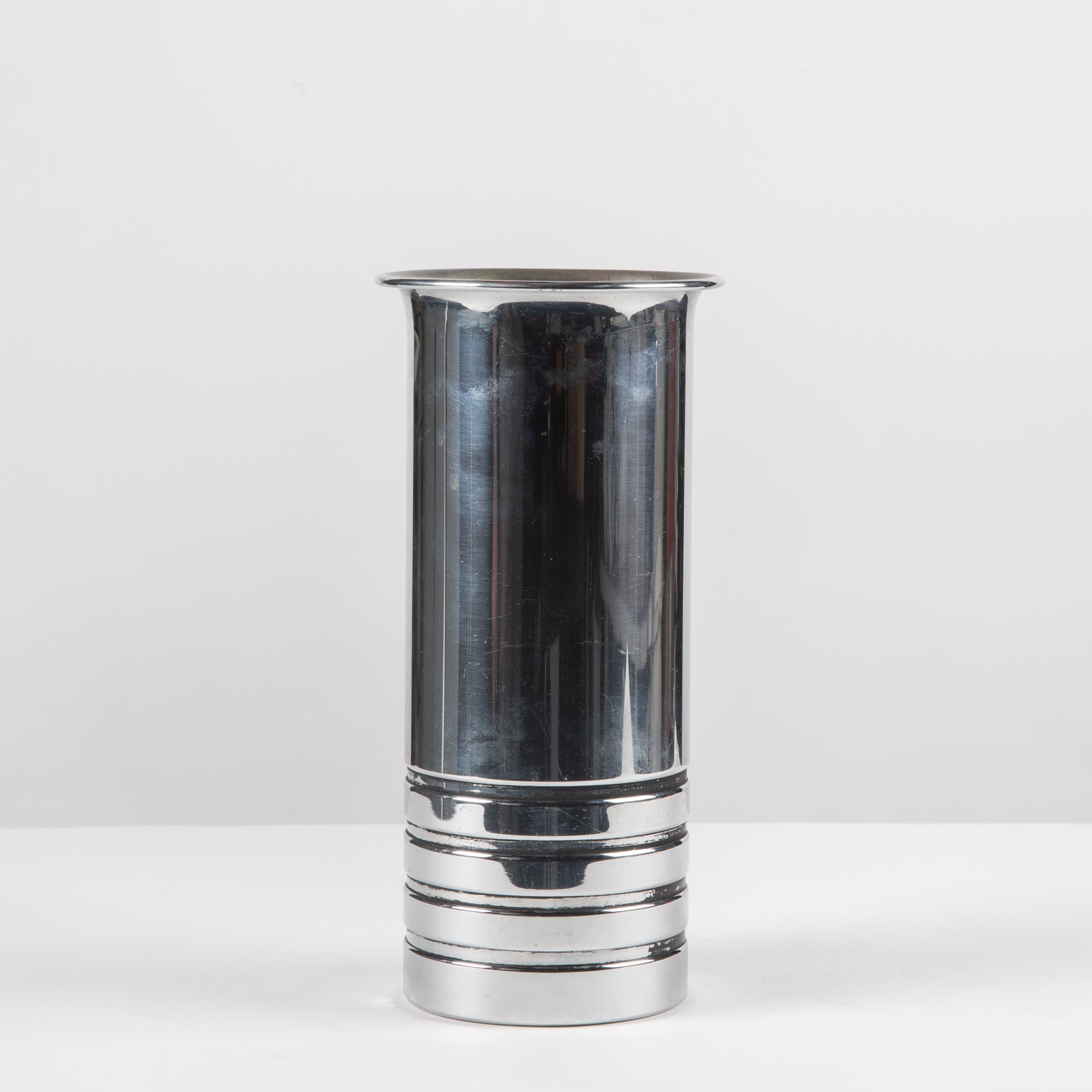 ON HOLD ** Chrome Vase by Walter von Nessen for Chase USA