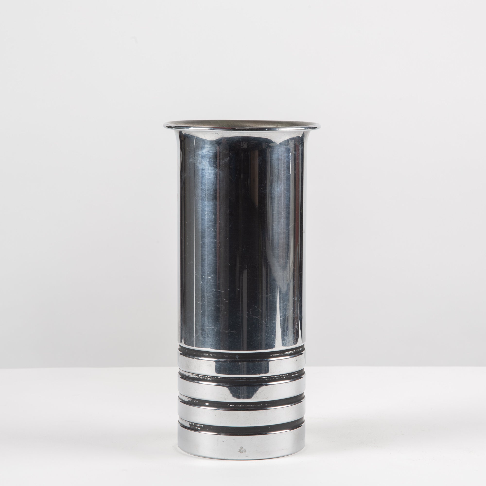 ON HOLD ** Chrome Vase by Walter von Nessen for Chase USA