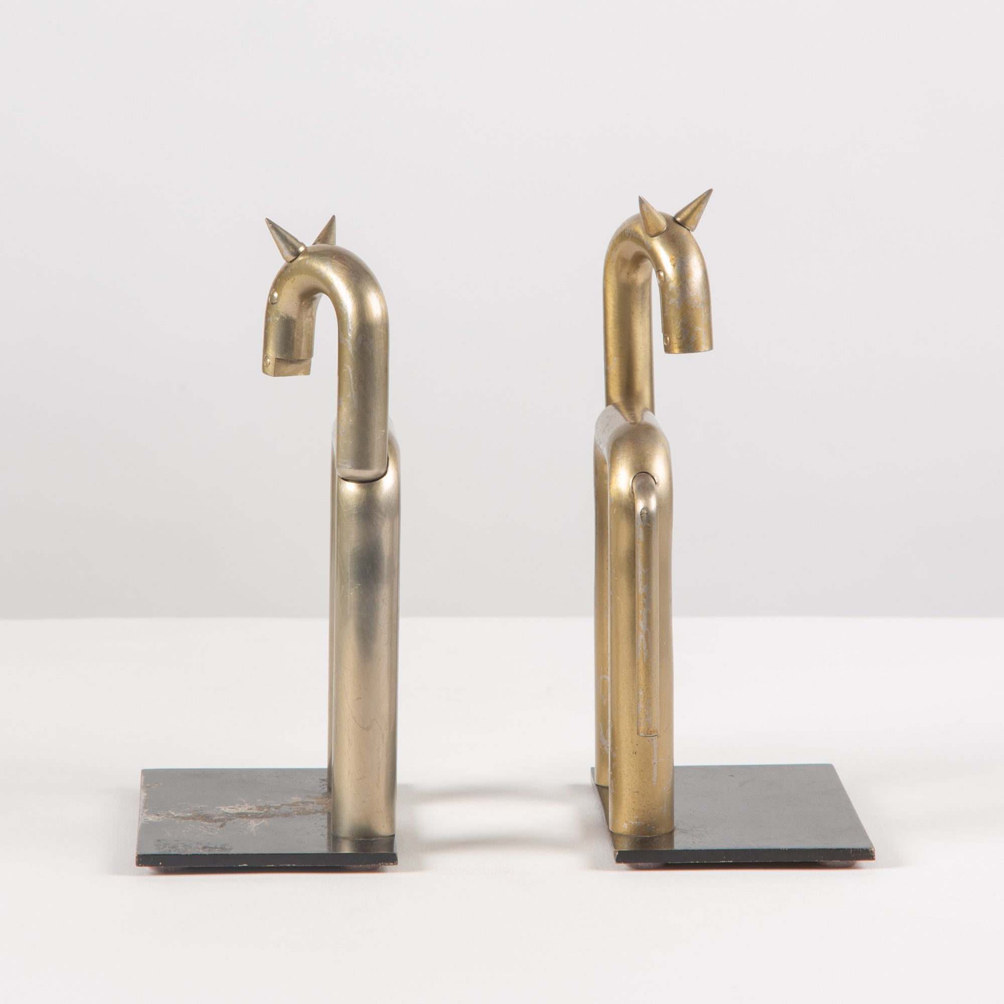 Pair of Stainless Steel Horse Bookends by Ruth Gerth for Chase USA