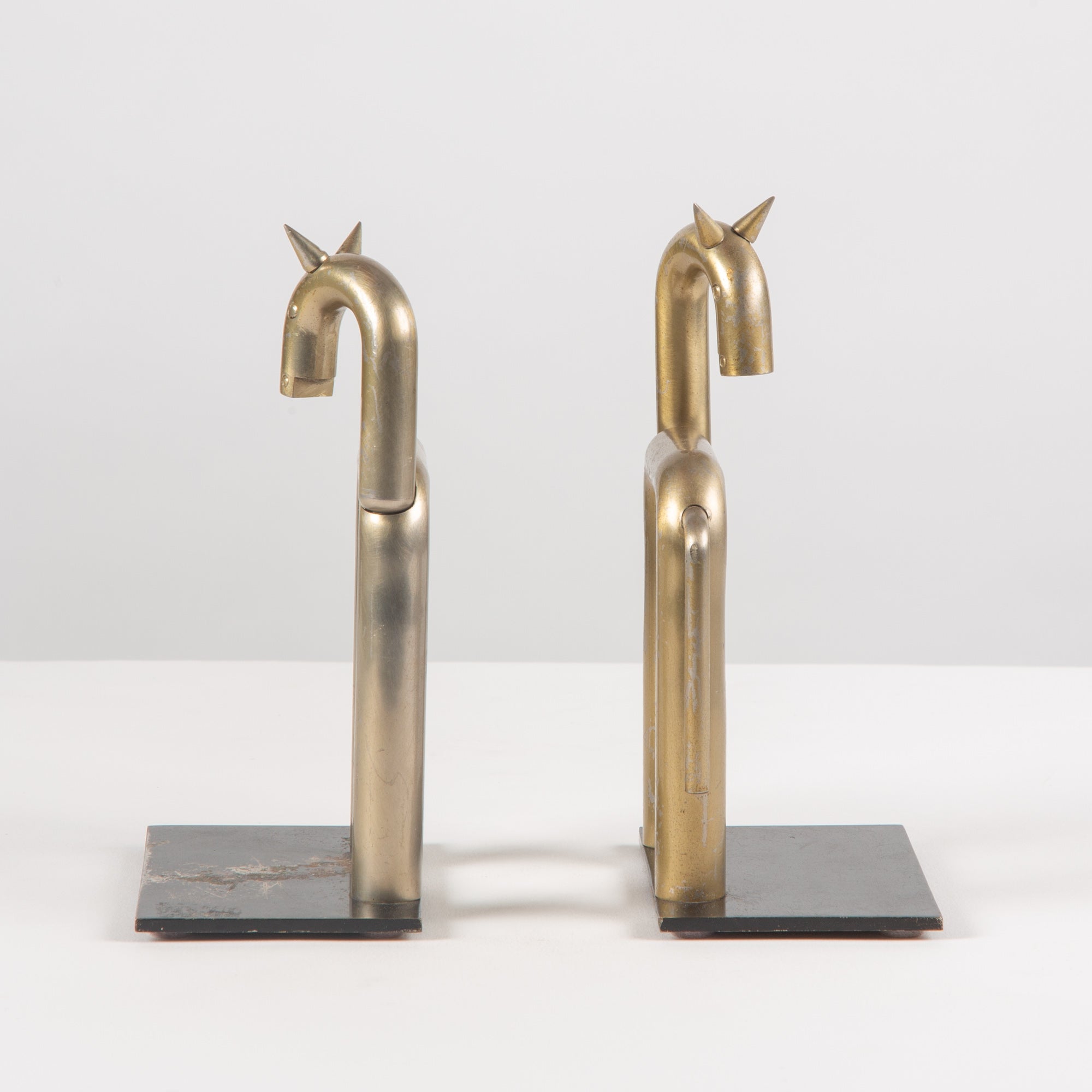 Pair of Stainless Steel Horse Bookends by Ruth Gerth for Chase USA
