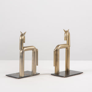 Pair of Stainless Steel Horse Bookends by Ruth Gerth for Chase USA