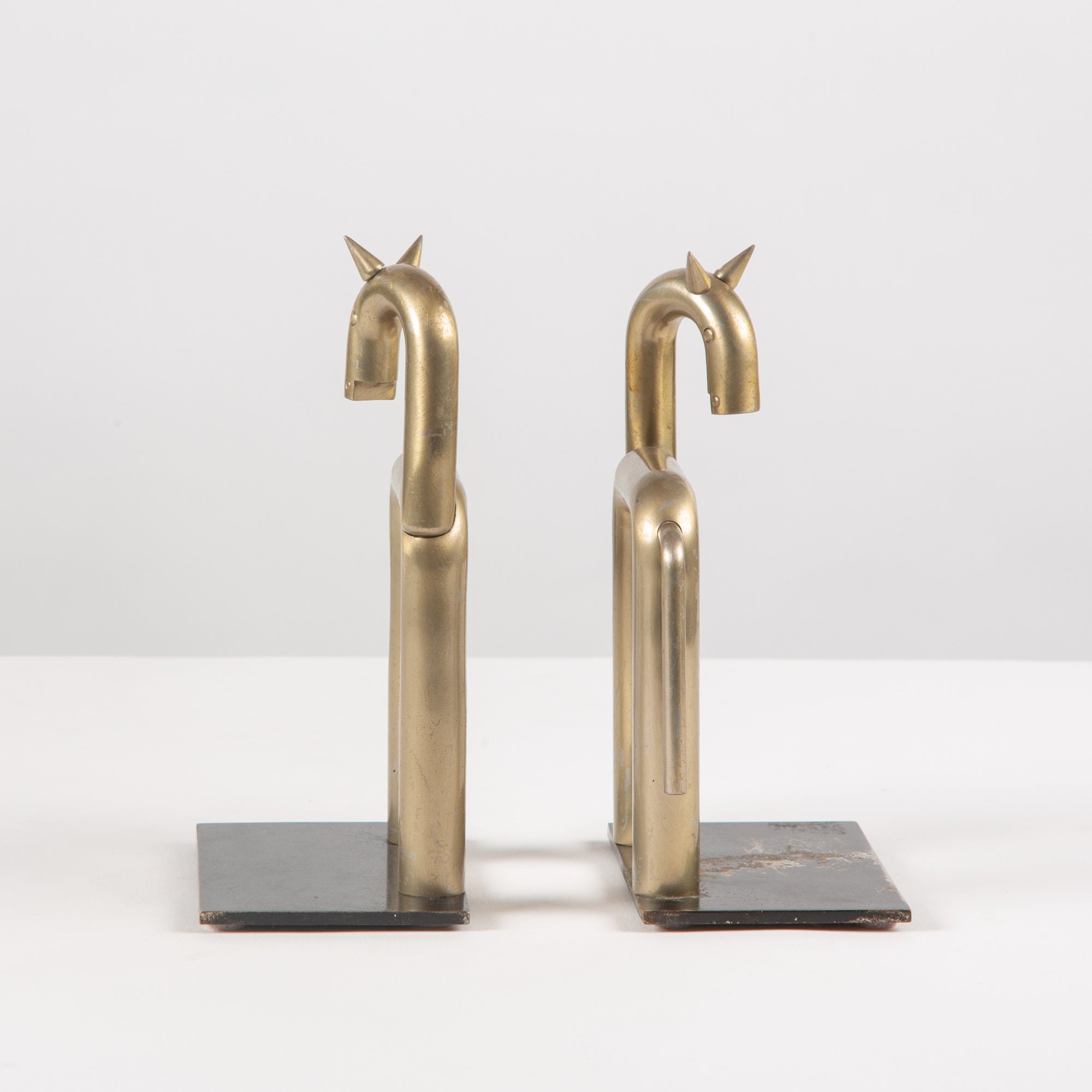 Pair of Stainless Steel Horse Bookends by Ruth Gerth for Chase USA