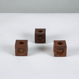 Set of Three Don Shoemaker Cocobolo Block Candle Holders