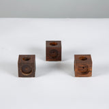 Set of Three Don Shoemaker Cocobolo Block Candle Holders