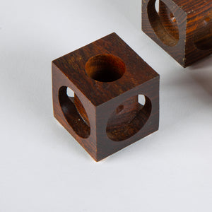 Set of Three Don Shoemaker Cocobolo Block Candle Holders