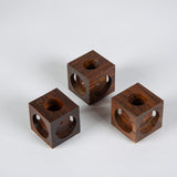 Set of Three Don Shoemaker Cocobolo Block Candle Holders