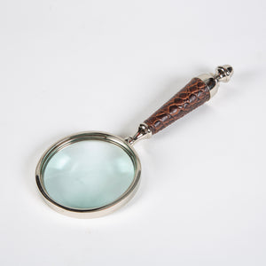 Magnifying Glass with Leather Croc Embossed Handle