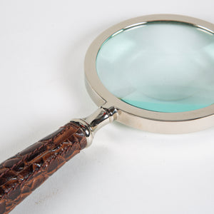 Magnifying Glass with Leather Croc Embossed Handle