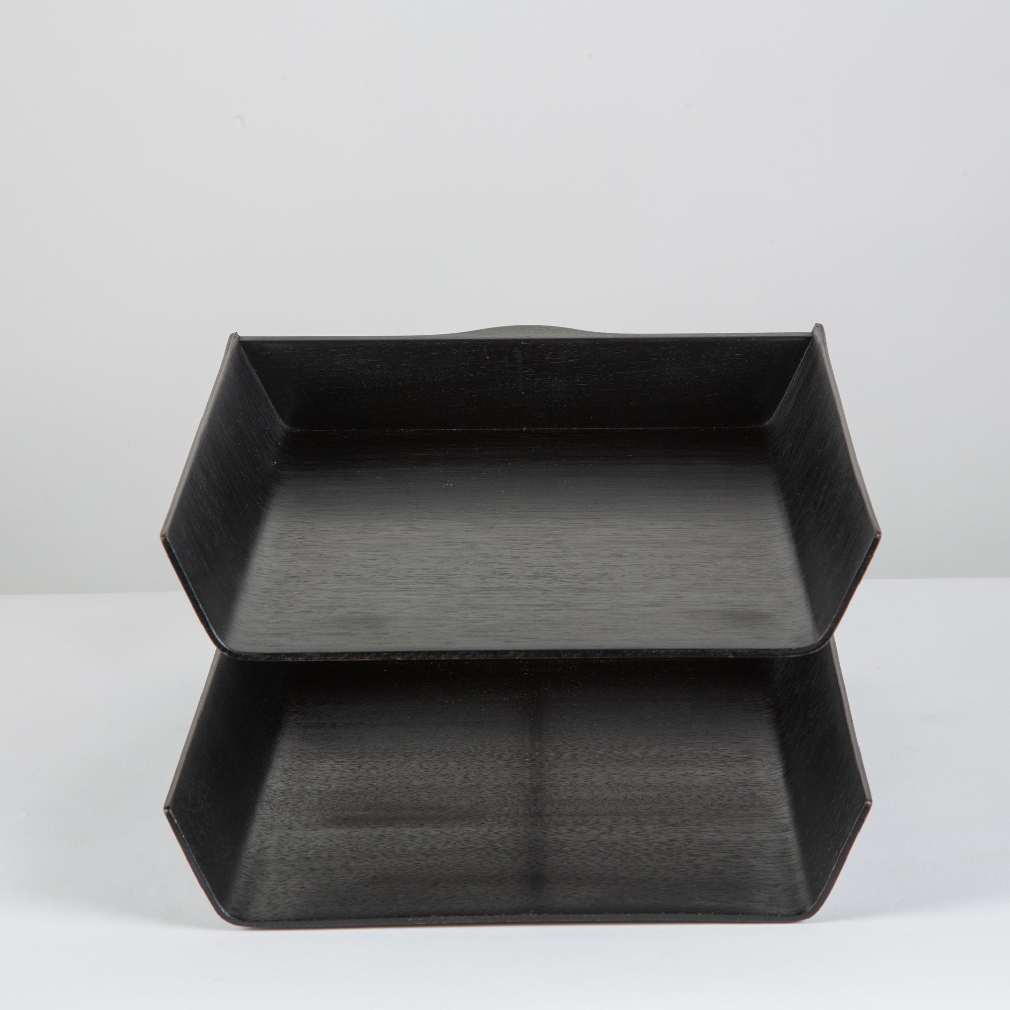 Florence Knoll Two-Tier Ebonized Walnut Paper Tray