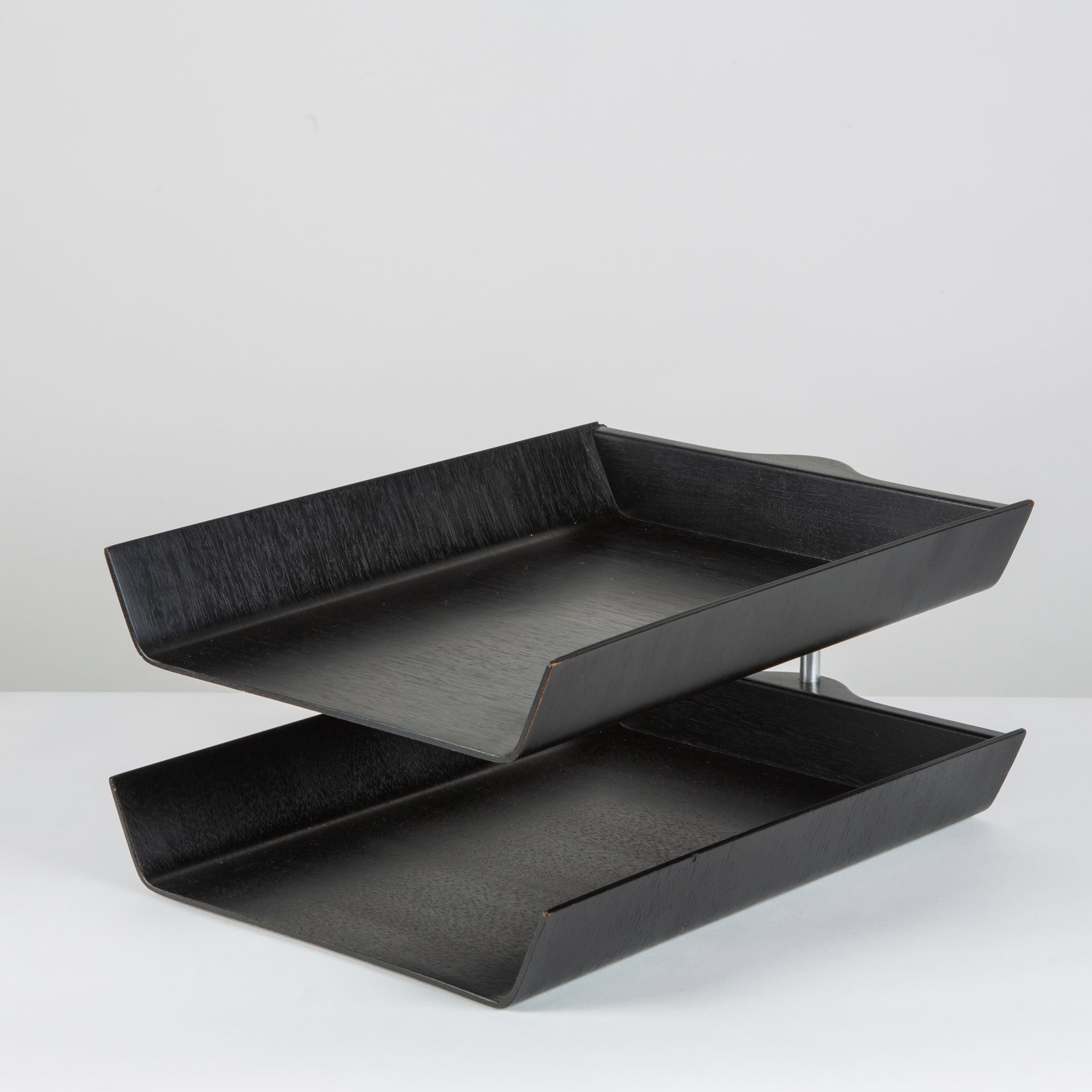 Florence Knoll Two-Tier Ebonized Walnut Paper Tray