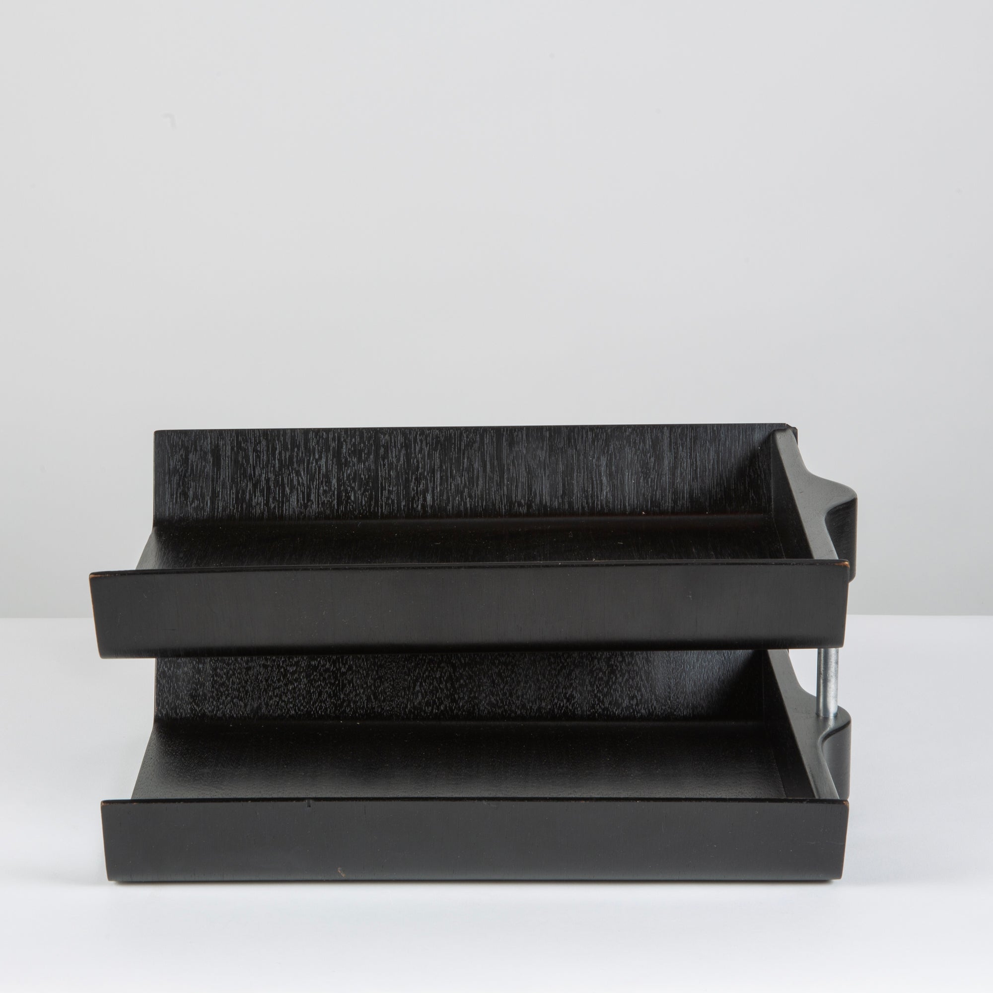 Florence Knoll Two-Tier Ebonized Walnut Paper Tray