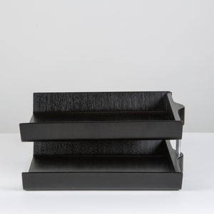 Florence Knoll Two-Tier Ebonized Walnut Paper Tray
