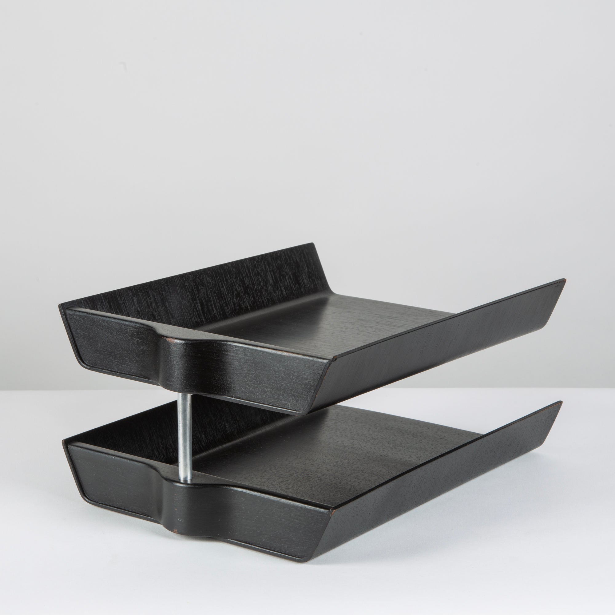 Florence Knoll Two-Tier Ebonized Walnut Paper Tray