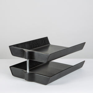 Florence Knoll Two-Tier Ebonized Walnut Paper Tray