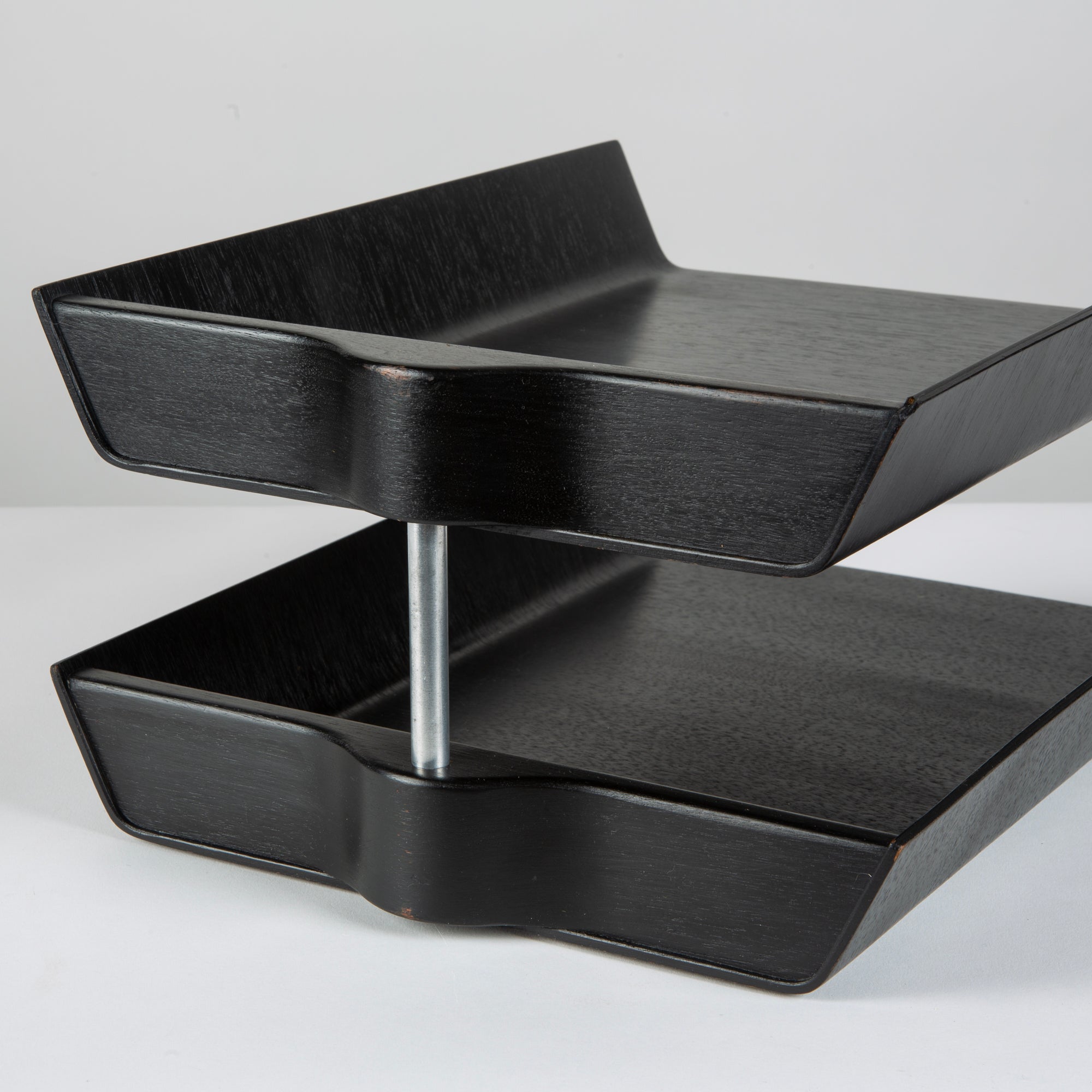 Florence Knoll Two-Tier Ebonized Walnut Paper Tray