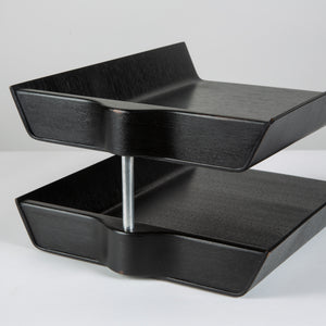 Florence Knoll Two-Tier Ebonized Walnut Paper Tray