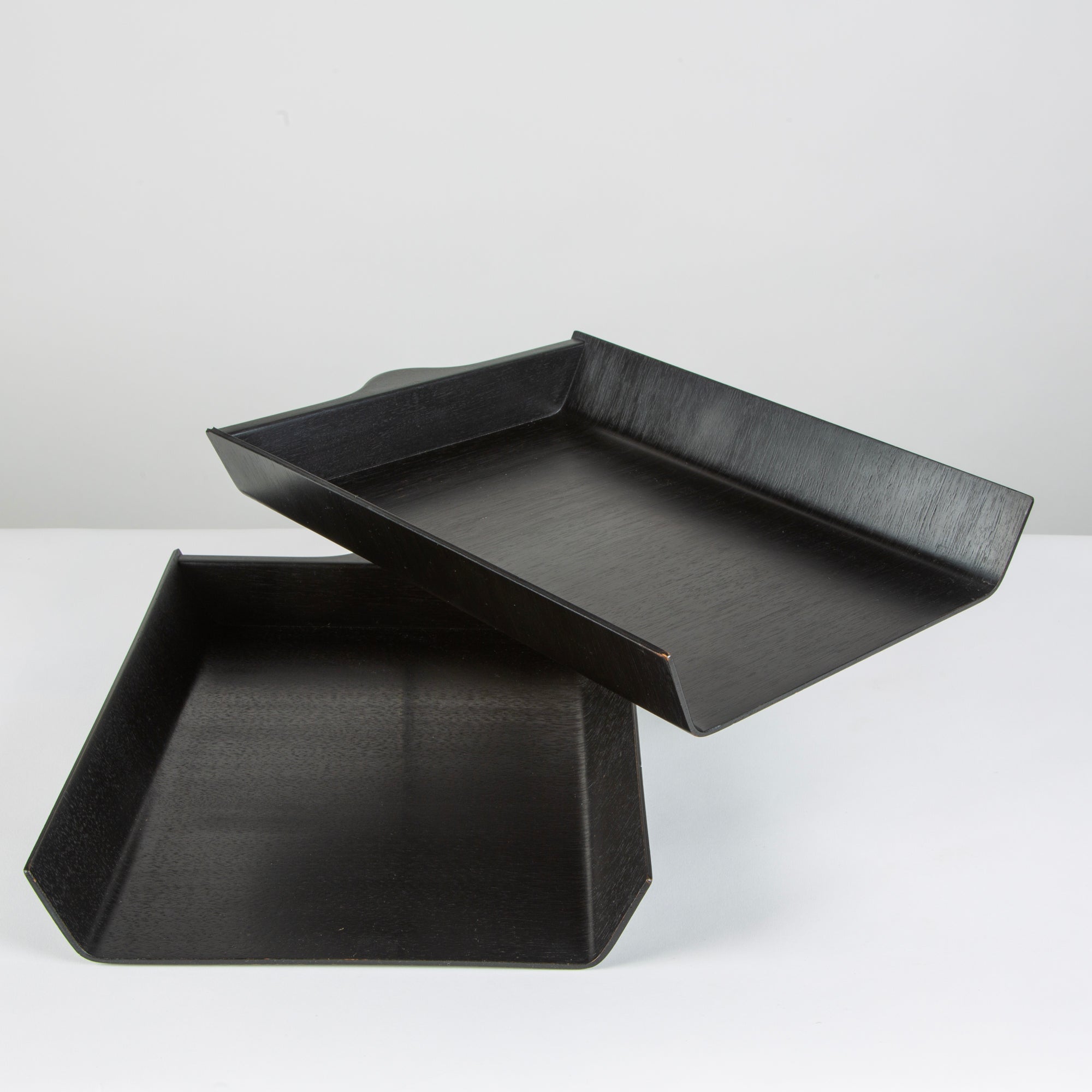 Florence Knoll Two-Tier Ebonized Walnut Paper Tray