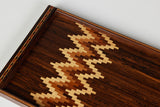 Don Shoemaker for Señal Large Decorative Tray with Chevron Stripe
