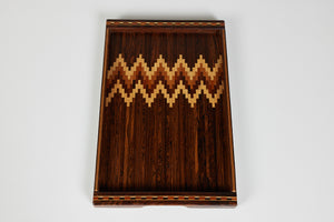 Don Shoemaker for Señal Large Decorative Tray with Chevron Stripe