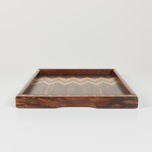 Don Shoemaker for Señal Large Decorative Tray with Chevron Stripe